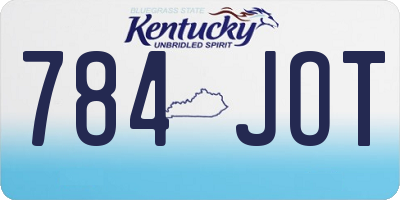 KY license plate 784JOT