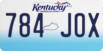 KY license plate 784JOX