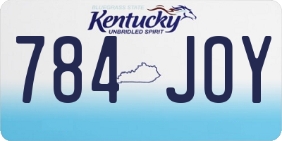KY license plate 784JOY