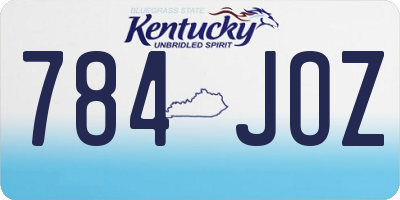 KY license plate 784JOZ