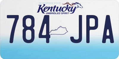 KY license plate 784JPA