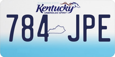KY license plate 784JPE