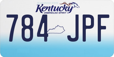 KY license plate 784JPF