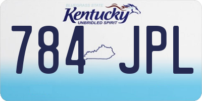 KY license plate 784JPL