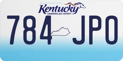 KY license plate 784JPO