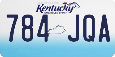 KY license plate 784JQA