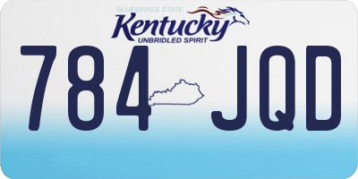 KY license plate 784JQD