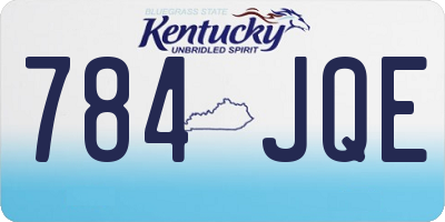 KY license plate 784JQE