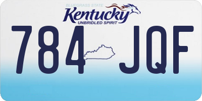 KY license plate 784JQF