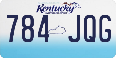 KY license plate 784JQG