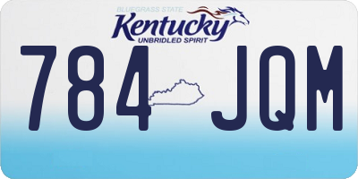 KY license plate 784JQM