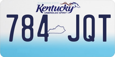 KY license plate 784JQT