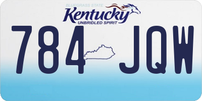 KY license plate 784JQW