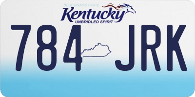 KY license plate 784JRK
