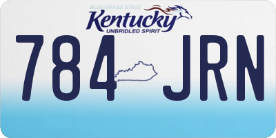KY license plate 784JRN