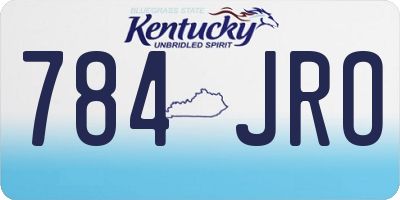 KY license plate 784JRO