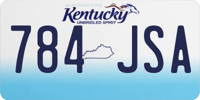 KY license plate 784JSA