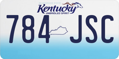 KY license plate 784JSC
