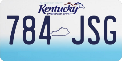KY license plate 784JSG