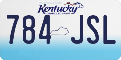 KY license plate 784JSL