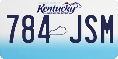 KY license plate 784JSM