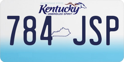 KY license plate 784JSP