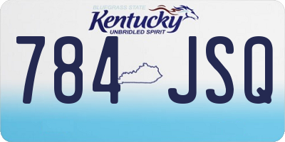 KY license plate 784JSQ