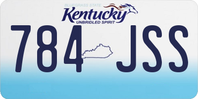 KY license plate 784JSS