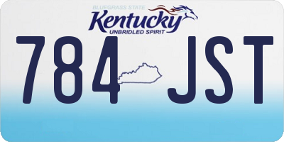 KY license plate 784JST