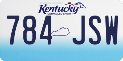KY license plate 784JSW
