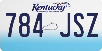 KY license plate 784JSZ