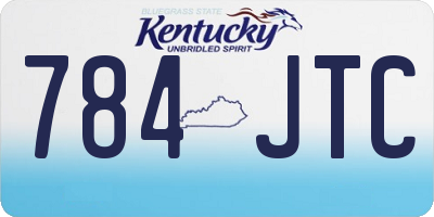KY license plate 784JTC