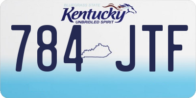 KY license plate 784JTF