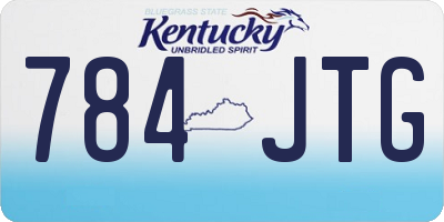 KY license plate 784JTG