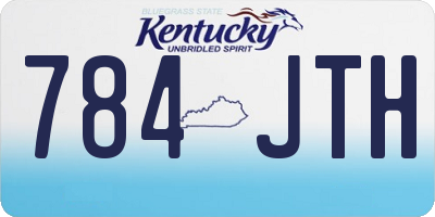 KY license plate 784JTH