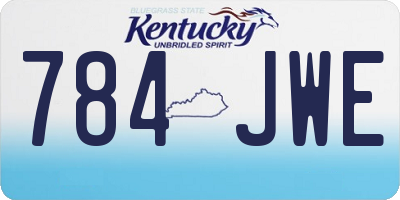 KY license plate 784JWE