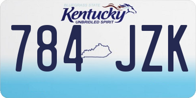 KY license plate 784JZK
