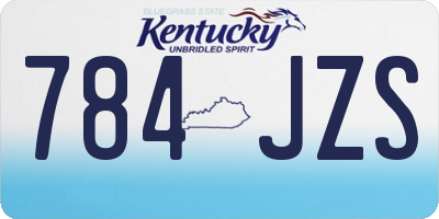 KY license plate 784JZS