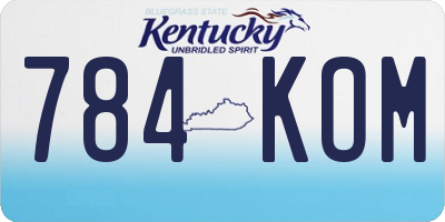 KY license plate 784KOM