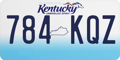 KY license plate 784KQZ