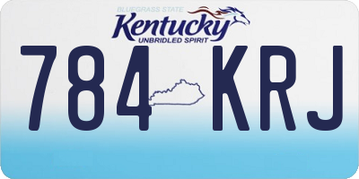 KY license plate 784KRJ
