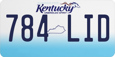 KY license plate 784LID