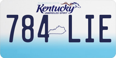 KY license plate 784LIE