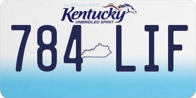 KY license plate 784LIF