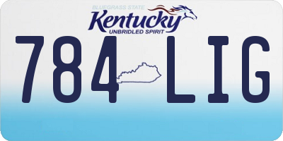 KY license plate 784LIG