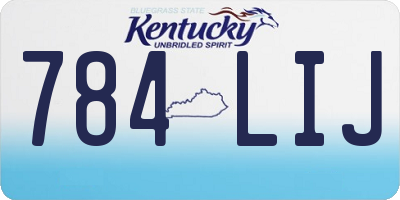 KY license plate 784LIJ