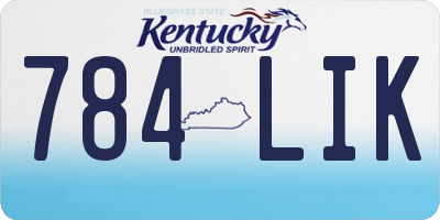 KY license plate 784LIK