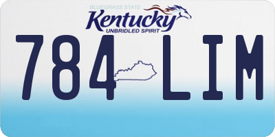 KY license plate 784LIM