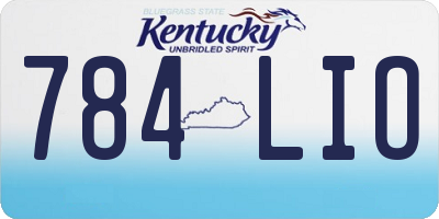 KY license plate 784LIO