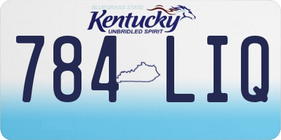 KY license plate 784LIQ